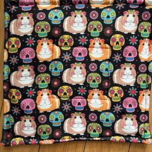 Guinea Pig P Piddle Pads Washable Fleece 12” Pair Lot 2 New Day Of Dead